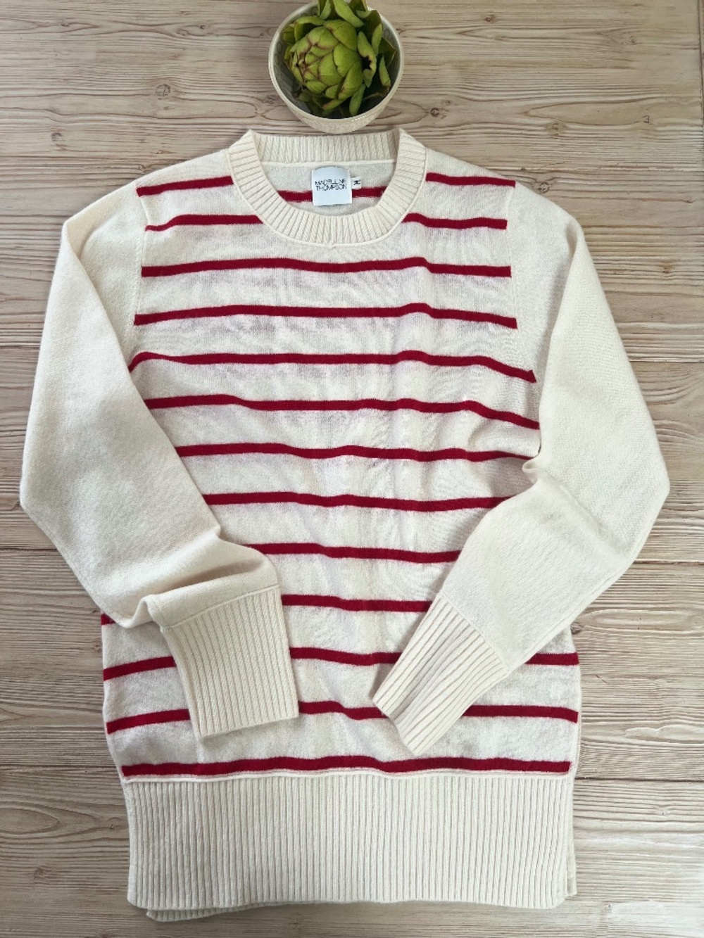 Madeleine Thompson 100% Cashmere Striped Sweater M
